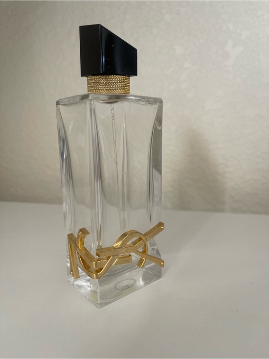 Yves Saint Laurent Other - Yves Saint Laurent Clear Glass Bottle with Black Cap and Gold Accent